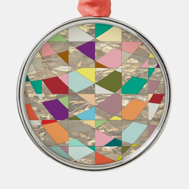 Abstract Colours Gold Metal Ornament (Front)