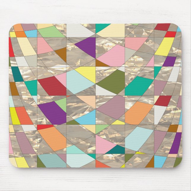 Abstract Colours Gold Mouse Pad (Front)