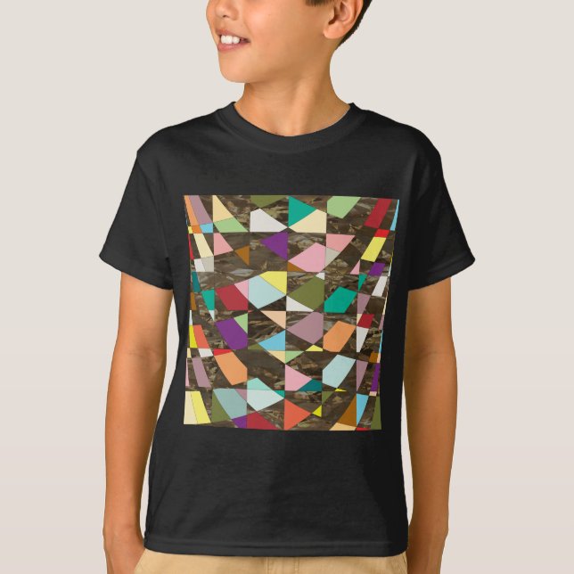 Abstract Colours Gold T-Shirt (Front)