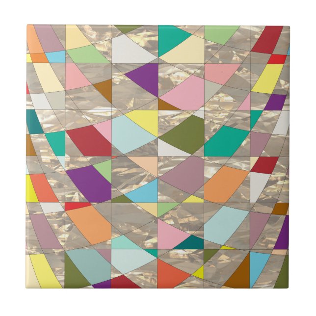 Abstract Colours Gold Tile (Front)