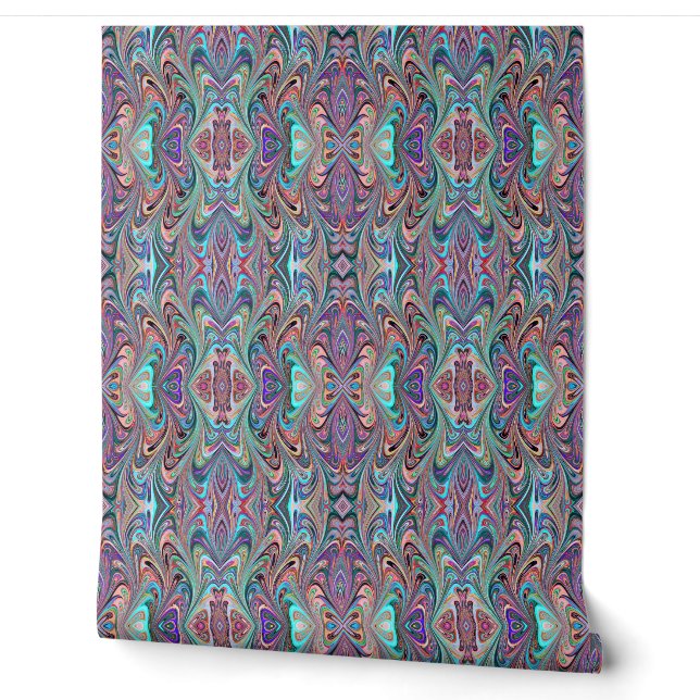 Abstract Colours Paint Liquid Art Pattern Wallpaper (Unrolling)