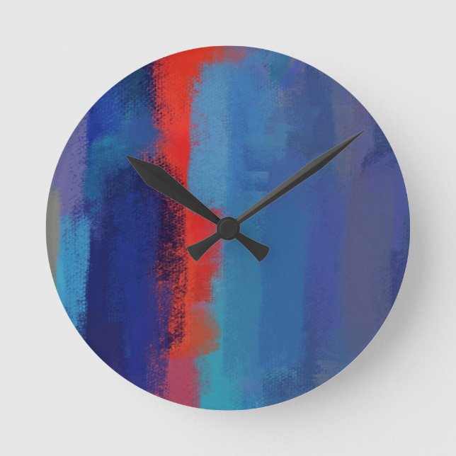 Abstract Colours Painting Round Clock (Front)