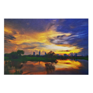Abstract Colours Painting   Saigon Sunset Faux Canvas Print