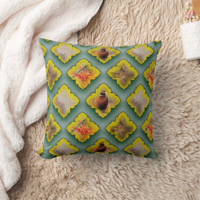 Abstract colours, pheasant, art cushion (Blanket)