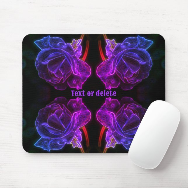 Abstract Colours Rose Flower Personalised Mouse Pad (With Mouse)