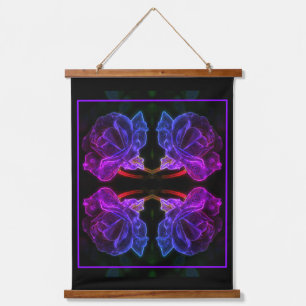 Abstract Colours Rose Flower Purple Hanging Tapestry
