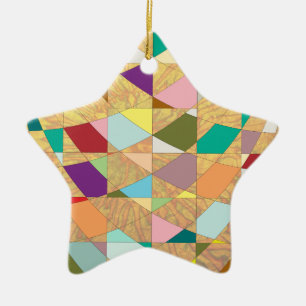 Abstract Colours Sun Burst Ceramic Tree Decoration