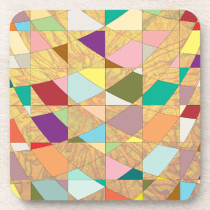 Abstract Colours Sun Burst Coaster