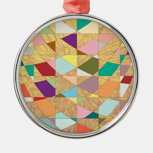 Abstract Colours Sun Burst Metal Ornament (Front)