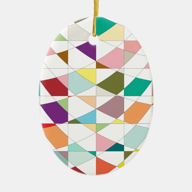Abstract Colours Tapestry Ceramic Ornament (Front)