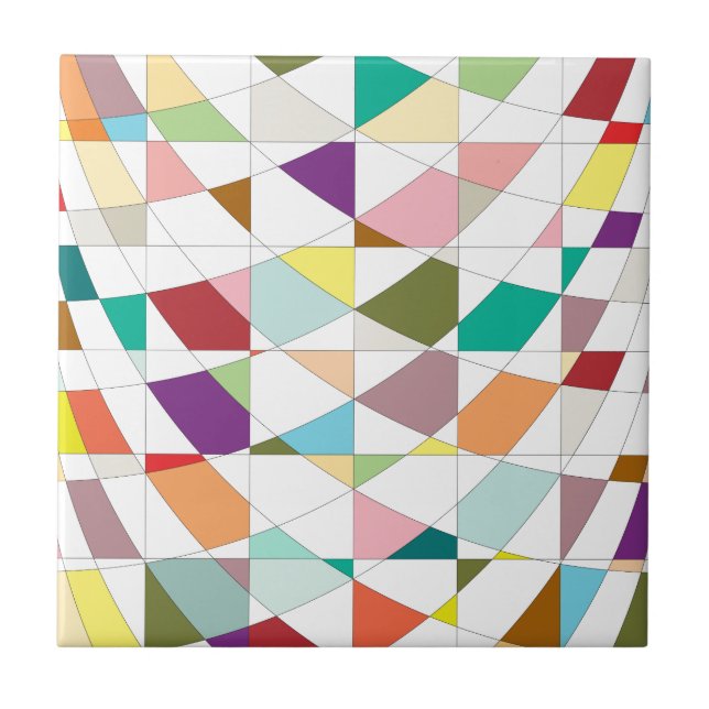 Abstract Colours Tapestry Ceramic Tile (Front)
