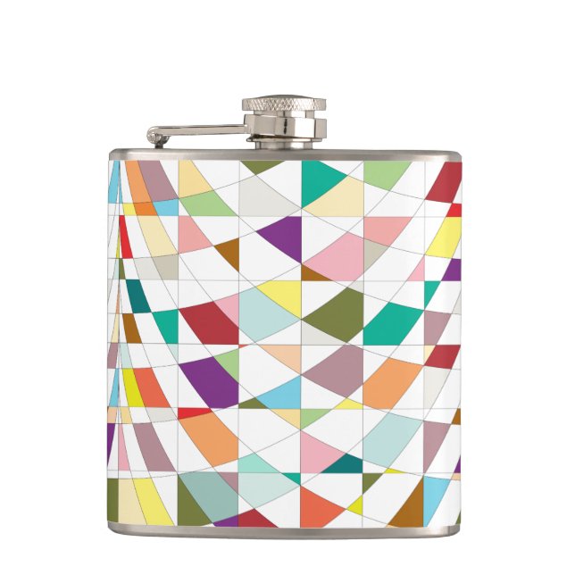 Abstract Colours Tapestry Hip Flask (Front)
