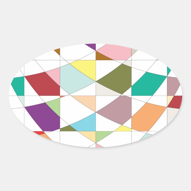 Abstract Colours Tapestry Oval Sticker (Front)