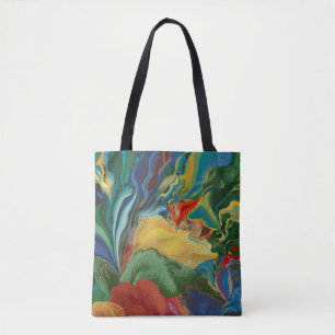 abstract colur splashes water colors tote bag