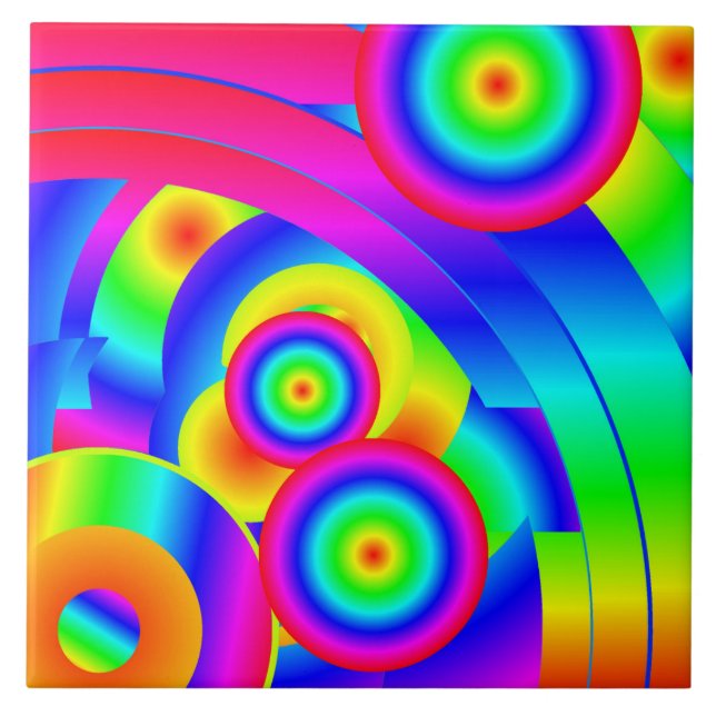 Abstract Comet Ceramic Tile (Front)