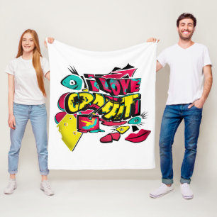 Abstract comics graffiti style text grunge urban c fleece blanket