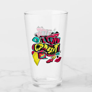 Abstract comics graffiti style text grunge urban c glass