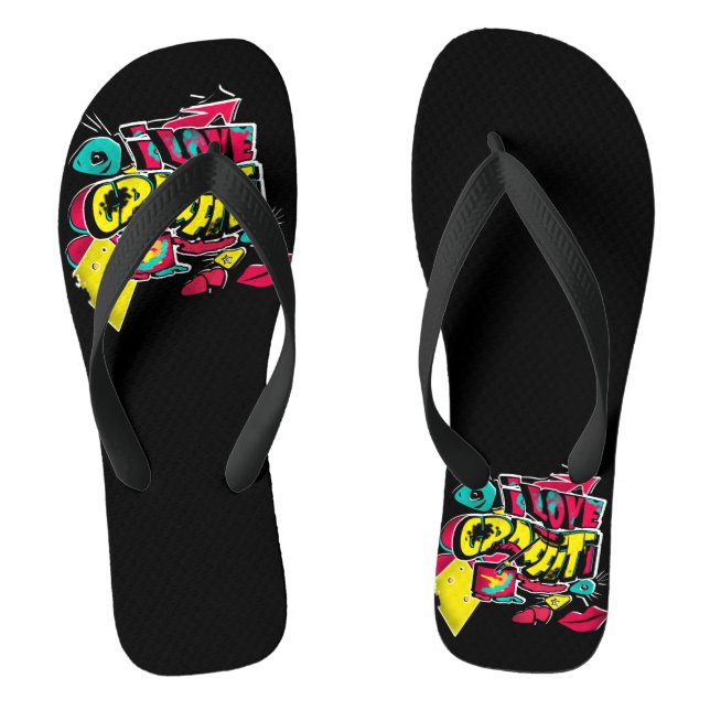 Abstract comics graffiti text grunge urban lips he thongs (Footbed)