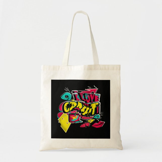 Abstract comics graffiti text grunge urban lips he tote bag (Front)