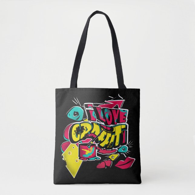Abstract comics graffiti text grunge urban lips he tote bag (Front)