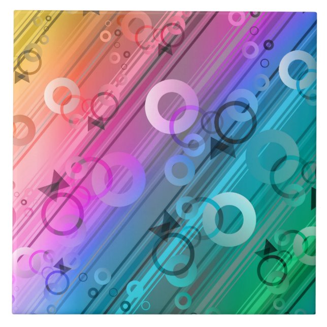 Abstract Composition Ceramic Tile (Front)