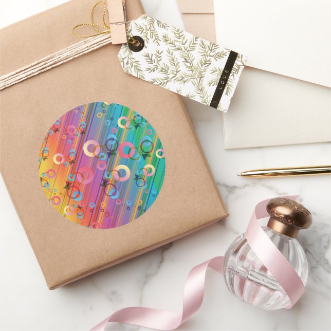 Abstract Composition Classic Round Sticker (Gifting)