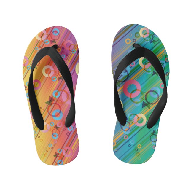 Abstract Composition Kid's Thongs (Footbed)