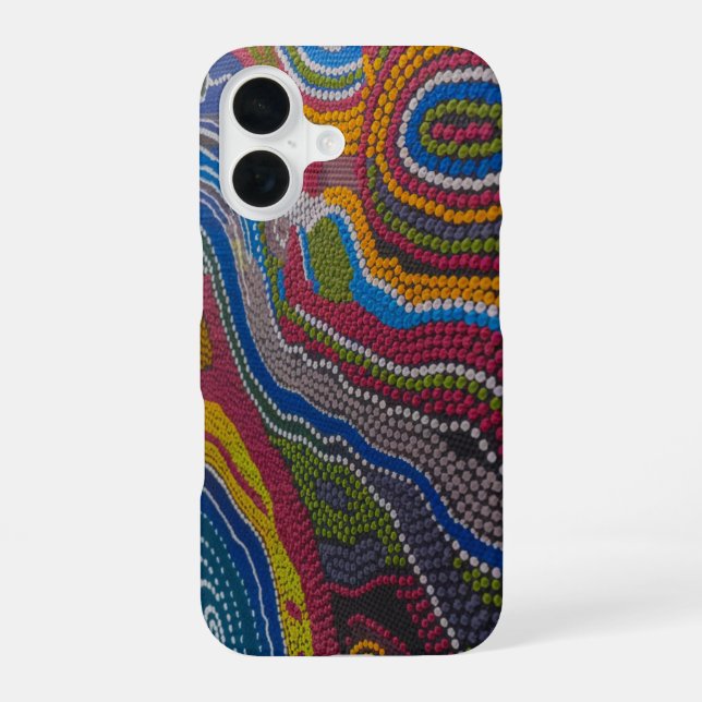 Abstract Composition of small colourful dots iPhone 16 Case (Back)