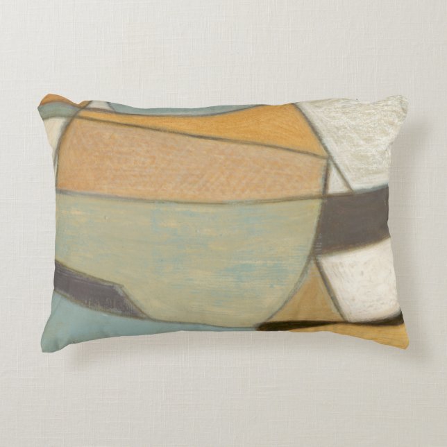 Abstract Composition with Muted Colours Decorative Cushion (Front)