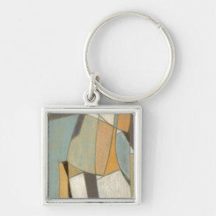 Abstract Composition with Muted Colours Key Ring
