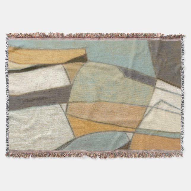 Abstract Composition with Muted Colours Throw Blanket (Front)