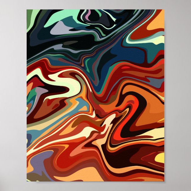 Abstract Composition with Warm and Cool Contrasts  Poster (Front)