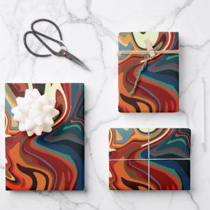 Abstract Composition with Warm and Cool Contrasts Wrapping Paper Sheet