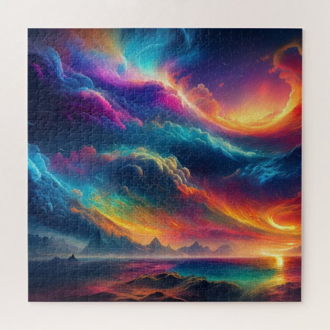 Abstract Compostion of a Colour Perfect storm Jigsaw Puzzle (Horizontal)