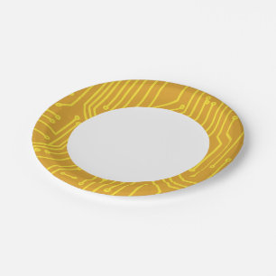 Abstract computer equipment paper plate