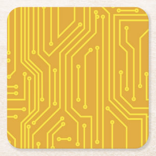 Abstract computer equipment square paper coaster
