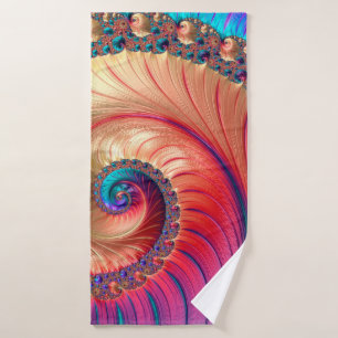 Abstract Computer generated Fractal design. A frac Bath Towel