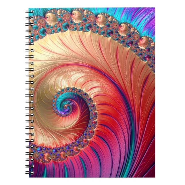 Abstract Computer generated Fractal design. A frac Notebook (Front)