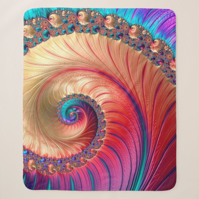 Abstract Computer generated Fractal design. A frac Sherpa Blanket (Front)