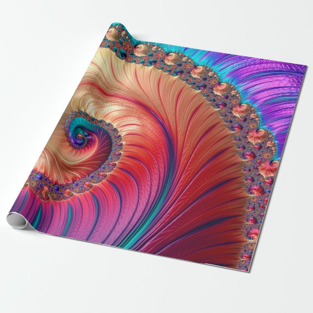 Abstract Computer generated Fractal design. A frac Wrapping Paper (Unrolled)