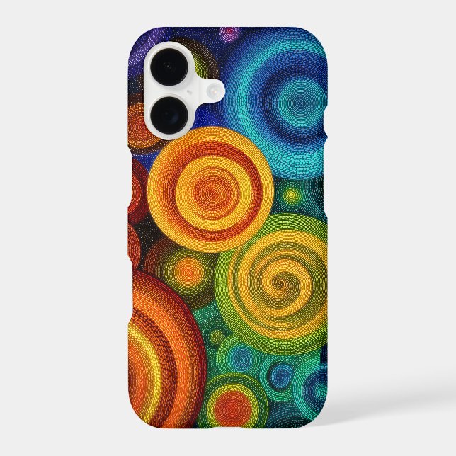 Abstract concentric circles in vibrant multicolor  (Back)