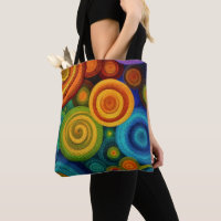 Abstract concentric circles in vibrant multicolor 