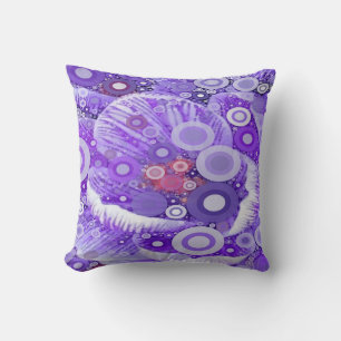 Abstract Concentric Circles Mosaic Purple Orchid Cushion