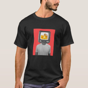 Abstract Concept Man With Beer Tv Head Illustratio T-Shirt