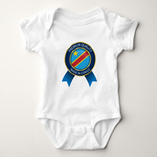 Abstract Congo Flag, Democratic Republic of Congo Baby Bodysuit (Front)