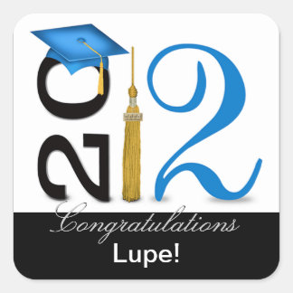 Abstract Congratulations Graduate - 2012 Tassel Square Sticker