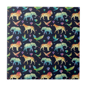 Abstract Constellation Wildlife Animal Pattern Art Ceramic Tile