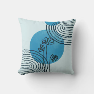 Abstract contemporary midcentury tropical leaf 03 cushion