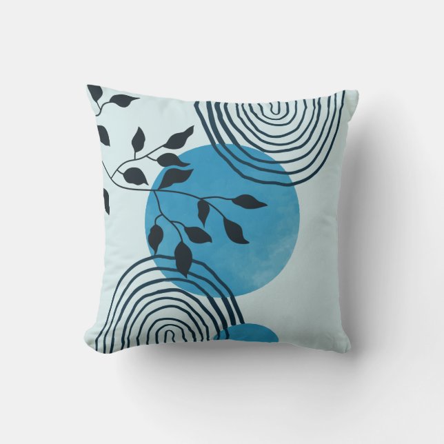 Abstract contemporary midcentury tropical leaf 1/3 cushion (Front)