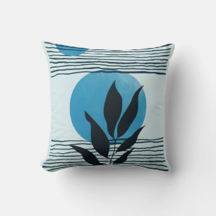 Abstract contemporary midcentury tropical leaf 2/3 cushion